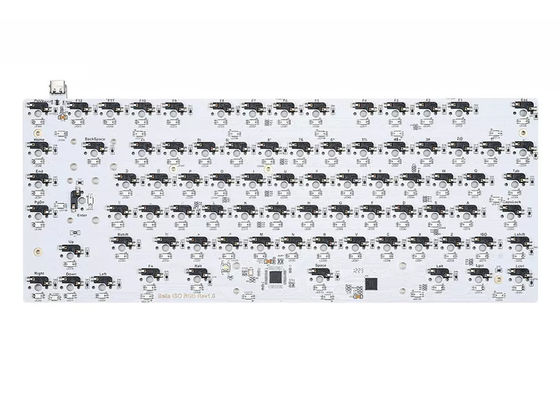 teclado de PCB com espaçamento de linhas de 0,1 mm personalizado com impressão em serigrafia branca